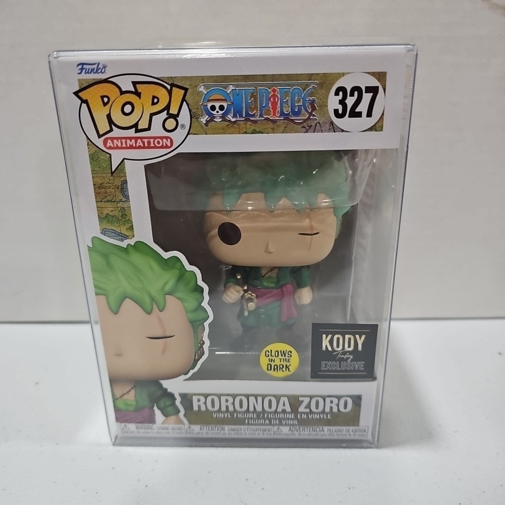 Funko Pop! Vinyl: One Piece Roronoa Zoro #327 Exclusive Kody Trading GITD W/Prot